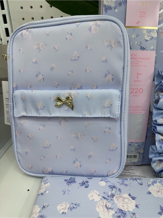 LoveShackFancy Other - LoveShackFancy Everblooming Rosettes Blue Floral Brush/Tech Organizer Pouch
